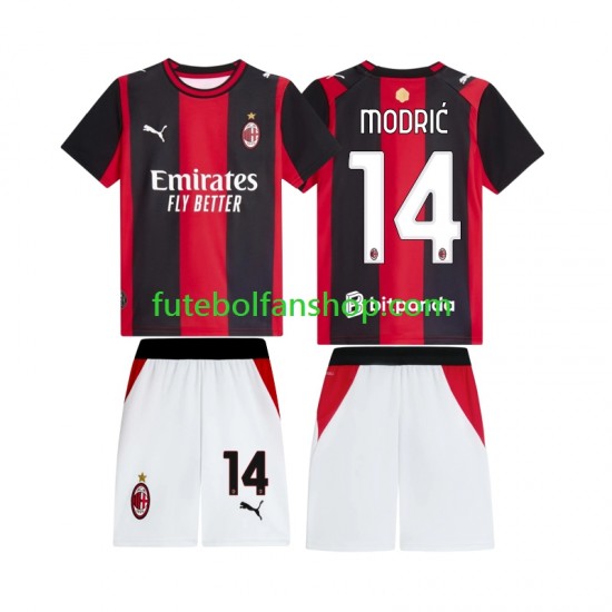 Camisola Principal AC Milan Luka Modric 14 Época 2026/2027 Manga Curta ,Criança