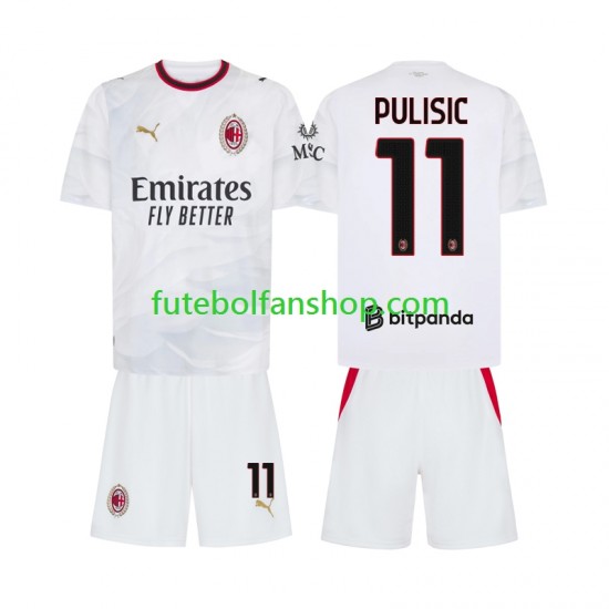 Camisola Alternativo AC Milan Pulisic 11 Época 2026/2027 Manga Curta ,Criança