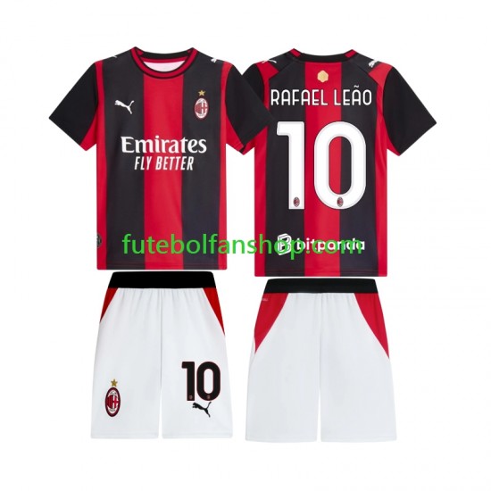 Camisola Principal AC Milan Rafael Leao 10 Época 2026/2027 Manga Curta ,Criança
