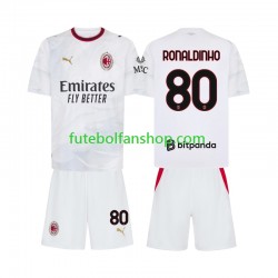 Camisola Alternativo AC Milan Ronaldinho 80 Época 2026/2027 Manga Curta ,Criança