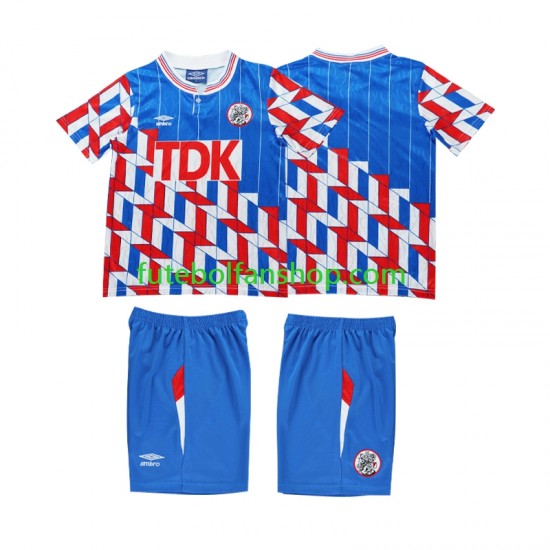 Camisola Alternativo AFC Ajax Retro 1989 1990 Manga Comprida ,Criança