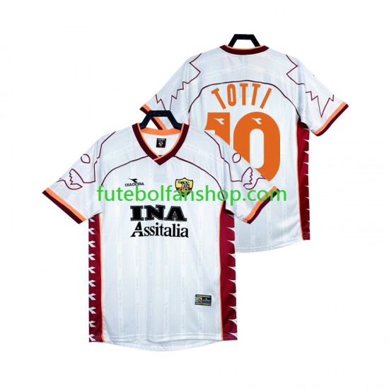 Camisola Alternativo AS Roma Totti 10 Retro 1999 2000 Manga Curta ,Homem