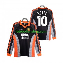 Camisola Alternativa (2ª) AS Roma Totti 10 Retro 1998 1999 Manga Comprida ,Homem
