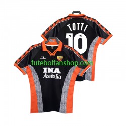 Camisola Alternativa (2ª) AS Roma Totti 10 Retro 1998 1999 Manga Curta ,Homem