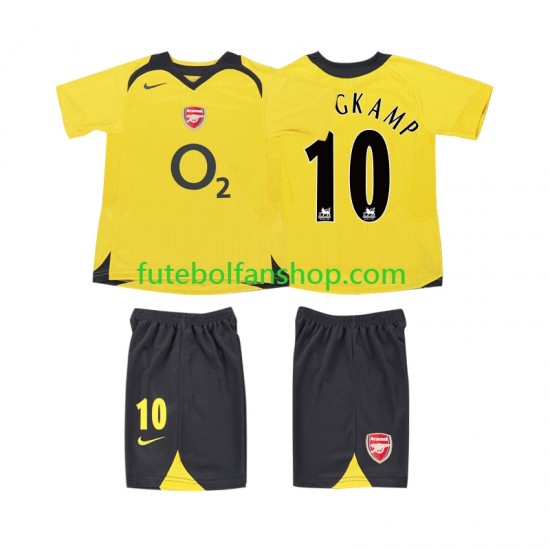 Camisola Alternativo Arsenal BERGKAMP 10 Retro 2005 2006 Manga Curta ,Criança