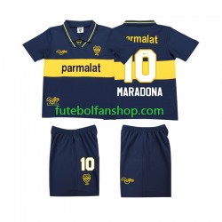 Camisola Principal CA Boca Juniors MARADONA 10 Retro 1993 1995 Manga Curta ,Criança