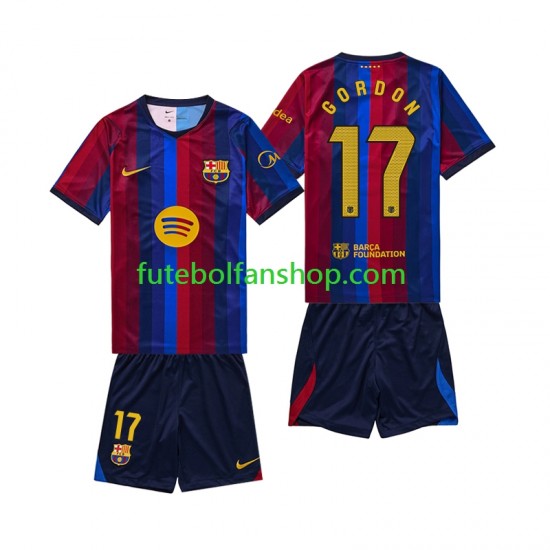 Camisola Principal FC Barcelona Anthony Gordon 17 Época 2026/2027 Manga Curta ,Criança