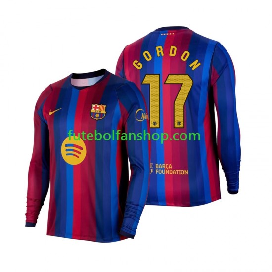 Camisola Principal FC Barcelona Anthony Gordon 17 Época 2026/2027 Manga Comprida ,Homem