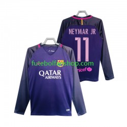 Camisola Alternativo FC Barcelona Neymar JR 11 Retro 2016 2017 Manga Comprida ,Homem
