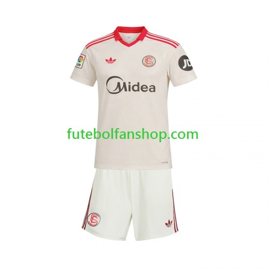 Camisola Principal Sevilla FC Retro Época 2025/2026 Manga Curta ,Criança