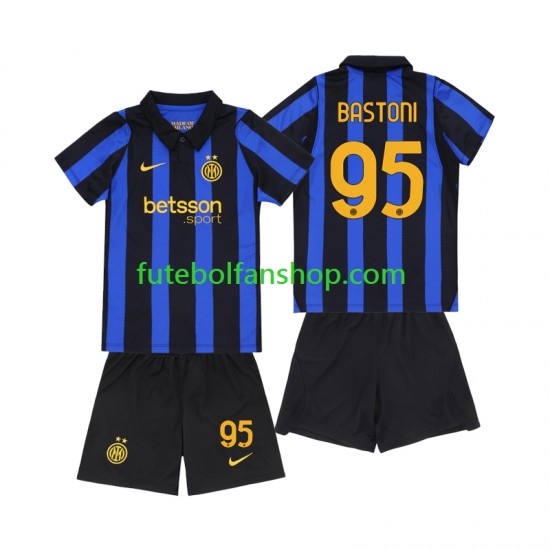 Camisola Principal Inter de Milão Alessandro Bastoni 95 Época 2026/2027 Manga Curta ,Criança