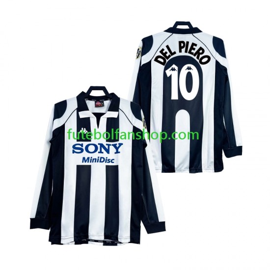 Camisola Principal Juventus DEL PIERO 10 Retro 1997 1998 Manga Comprida ,Homem