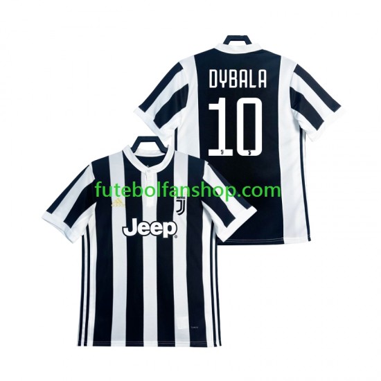 Camisola Principal Juventus DYBALA 21 Retro 2017 2018 Manga Curta ,Homem