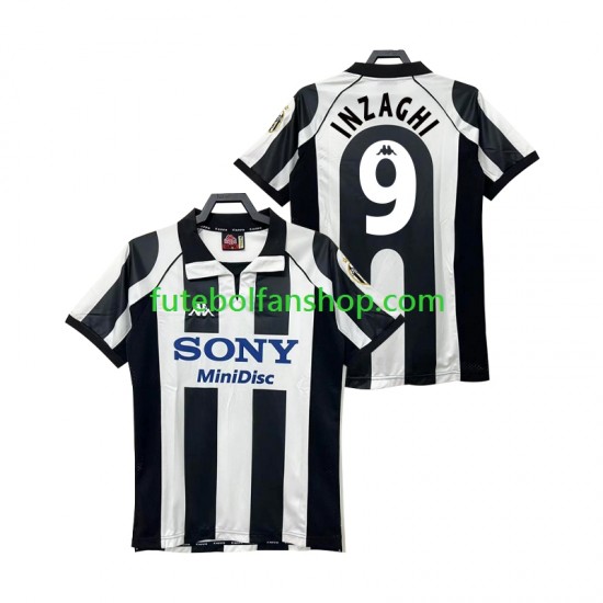 Camisola Principal Juventus INZAGHI 9 Retro 1997 1998 Manga Curta ,Homem