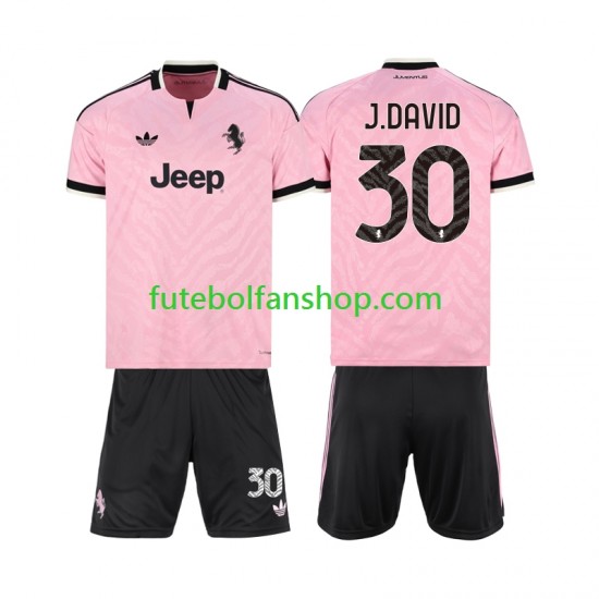 Camisola Alternativo Juventus Jonathan David 30 Época 2026/2027 Manga Curta ,Criança