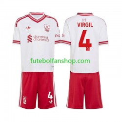 Camisola Alternativo Liverpool Virgil van Dijk 4 Época 2026/2027 Manga Curta ,Criança