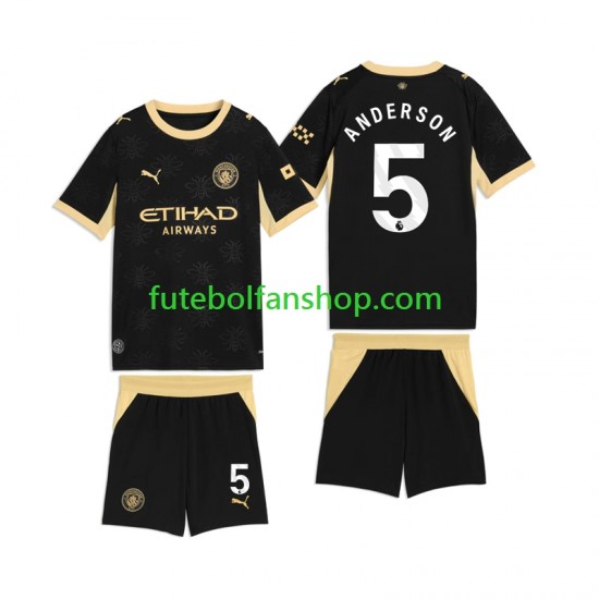 Camisola Alternativo Manchester City Elliot Anderson 5 Época 2026/2027 Manga Curta ,Criança