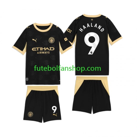 Camisola Alternativo Manchester City Erling Haaland 9 Época 2026/2027 Manga Curta ,Criança