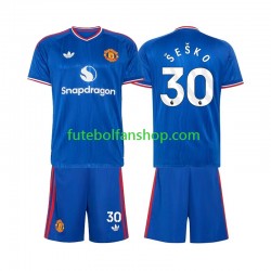 Camisola Alternativo Manchester United Benjamin Sesko 30 Época 2026/2027 Manga Curta ,Criança