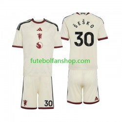 Camisola Alternativa (2ª) Manchester United Benjamin Sesko 30 Época 2026/2027 Manga Curta ,Criança