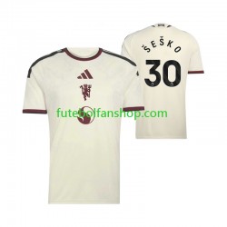 Camisola Alternativa (2ª) Manchester United Benjamin Sesko 30 Época 2026/2027 Manga Curta ,Homem