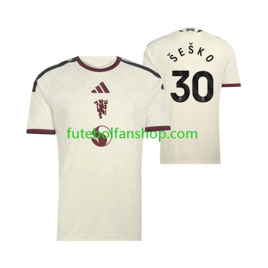 Camisola Alternativa (2ª) Manchester United Benjamin Sesko 30 Época 2026/2027 Manga Curta ,Homem