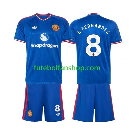 Camisola Alternativo Manchester United Bruno Fernandes 8 Época 2026/2027 Manga Curta ,Criança