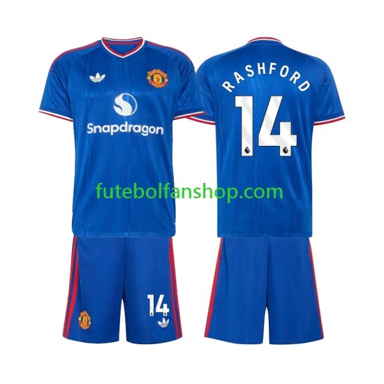 Camisola Alternativo Manchester United Marcus Rashford 14 Época 2026/2027 Manga Curta ,Criança