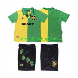 Camisola Alternativa (2ª) Manchester United Retro 1992 1994 Manga Curta ,Criança