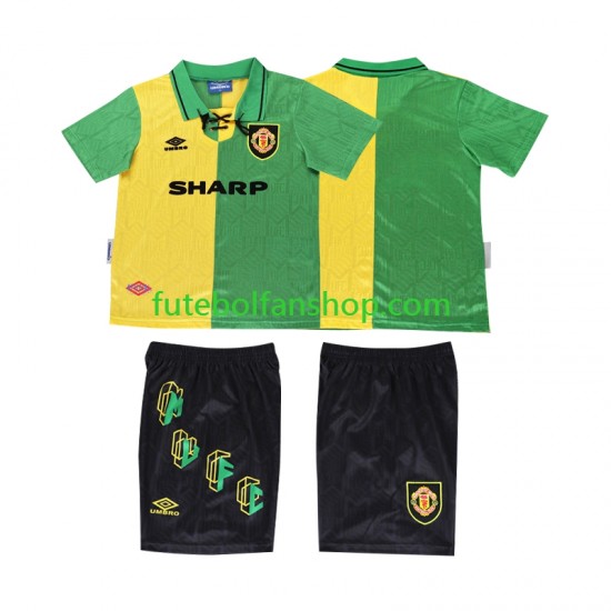 Camisola Alternativa (2ª) Manchester United Retro 1992 1994 Manga Curta ,Criança