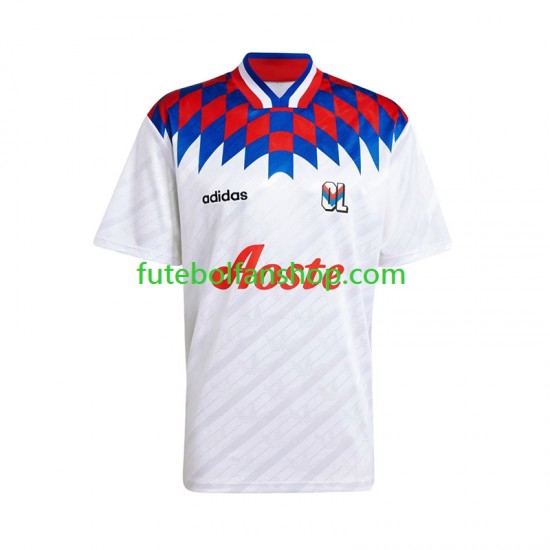 Camisola Principal Olympique Lyonnais Retro 1995 1996 Manga Curta ,Homem