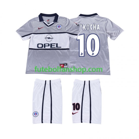 Camisola Alternativo Paris Saint-Germain OKOCHA 10 Retro 2000 2001 Manga Curta ,Criança