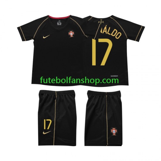 Camisola Alternativo Seleção Portuguesa Cristiano Ronaldo 17 Retro 2006 Manga Curta ,Criança