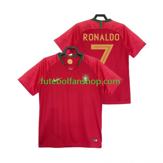 Camisola Principal Seleção Portuguesa Cristiano Ronaldo 7 Retro 2018 Manga Curta ,Homem