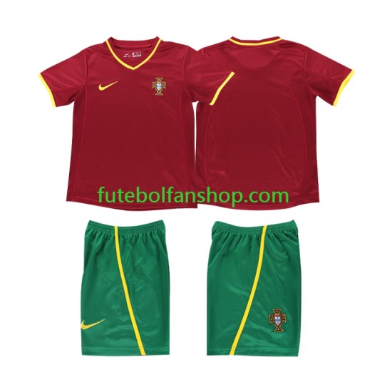 Camisola Principal Seleção Portuguesa Retro 2002 Manga Curta ,Criança