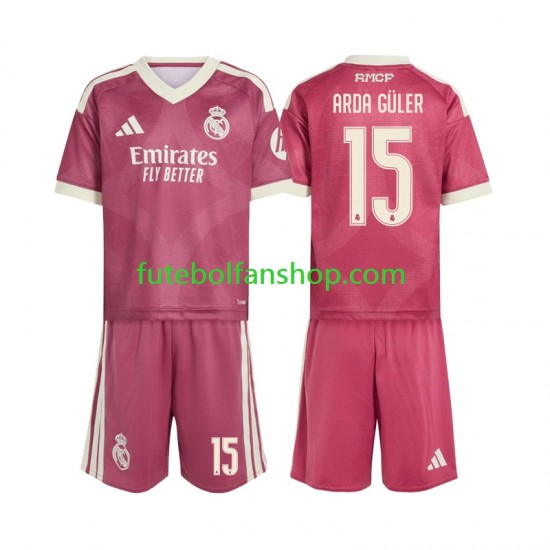Camisola Alternativa (2ª) Real Madrid Arda Guler 15 Época 2026/2027 Manga Curta ,Criança