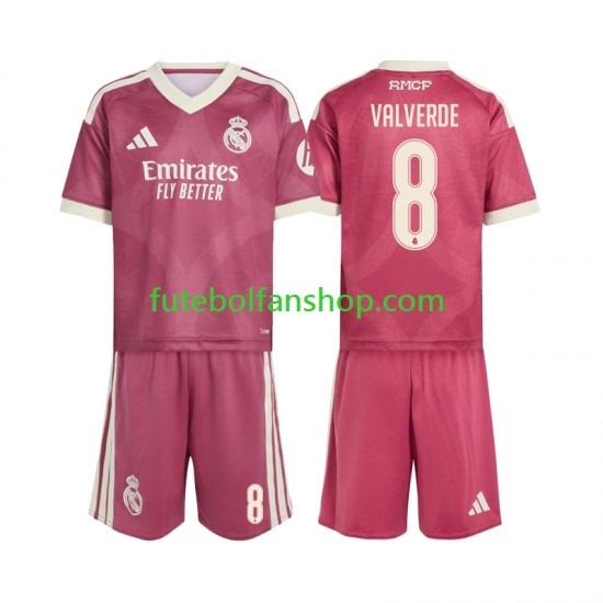 Camisola Alternativa (2ª) Real Madrid Federico Valverde 8 Época 2026/2027 Manga Curta ,Criança