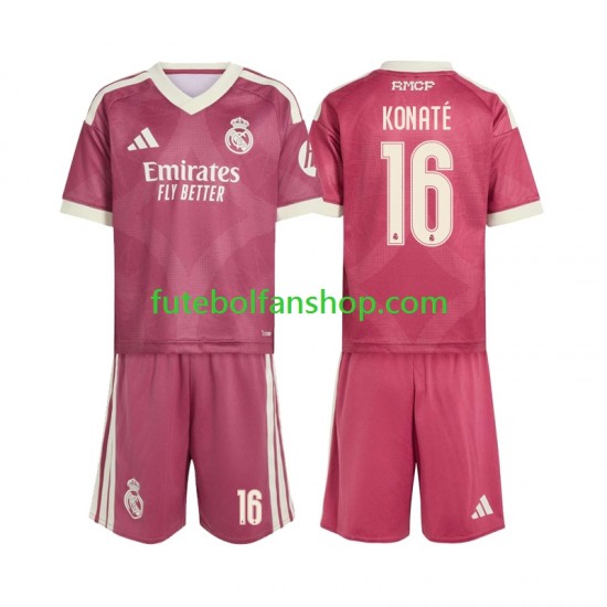 Camisola Alternativa (2ª) Real Madrid Ibrahima Konate 16 Época 2026/2027 Manga Curta ,Criança