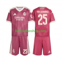 Camisola Alternativa (2ª) Real Madrid Yan Diomande 25 Época 2026/2027 Manga Curta ,Criança