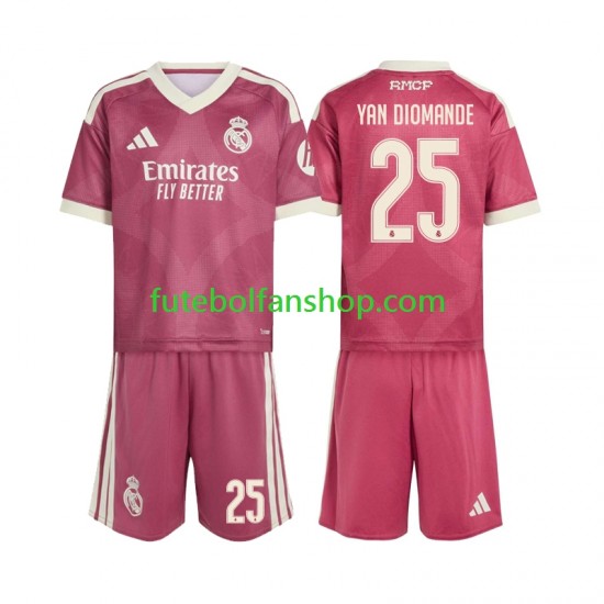 Camisola Alternativa (2ª) Real Madrid Yan Diomande 25 Época 2026/2027 Manga Curta ,Criança