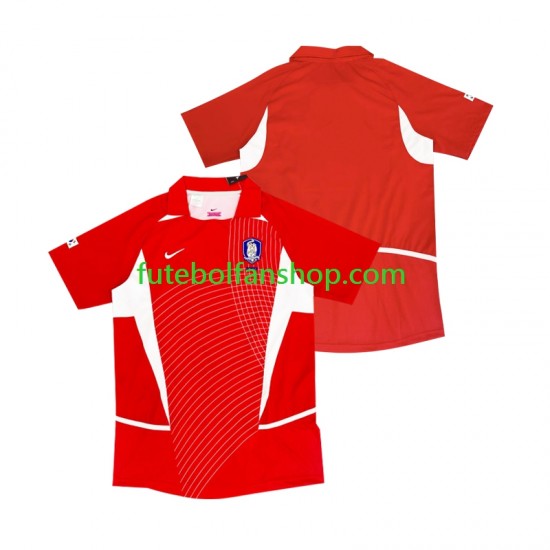 Camisola Principal Seleção Sul-Coreana Retro 2002 Manga Curta ,Homem