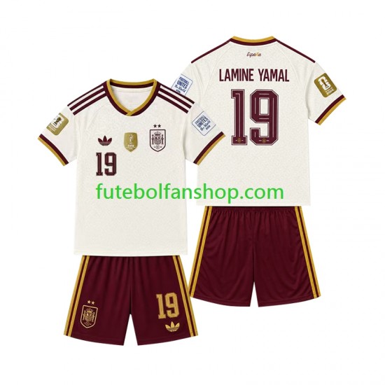 Camisola Alternativo Seleção Espanhola 2-star Lamine Yamal 19 Época 2026/2027 Manga Curta ,Criança