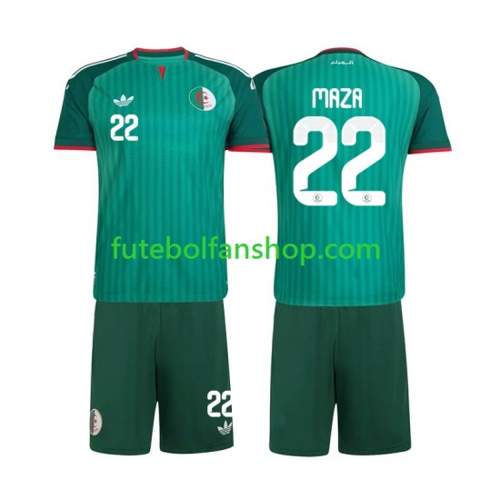 Camisola Alternativo Seleção Argelina Ibrahim Maza 22 2026 Manga Curta ,Criança