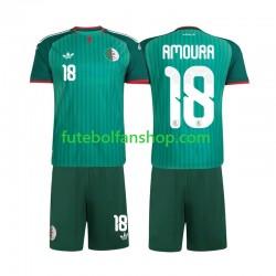 Camisola Alternativo Seleção Argelina Mohamed Amoura 18 2026 Manga Curta ,Criança
