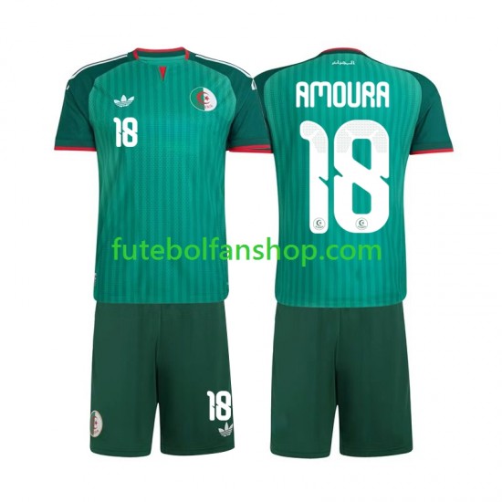 Camisola Alternativo Seleção Argelina Mohamed Amoura 18 2026 Manga Curta ,Criança