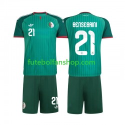 Camisola Alternativo Seleção Argelina Ramy Bensebaini 21 2026 Manga Curta ,Criança
