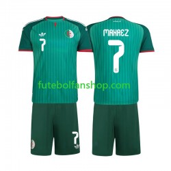 Camisola Alternativo Seleção Argelina Riyad Mahrez 7 2026 Manga Curta ,Criança