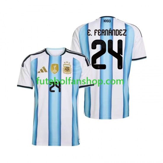 Camisola Principal Seleção Argentina Enzo Fernandez 24 World Cup 2026 Manga Curta ,Homem