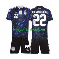 Camisola Alternativo Seleção Argentina Franco Mastantuono 22 World Cup 2026 Manga Curta ,Criança