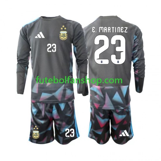 Camisola Principal Guarda-redes Seleção Argentina Emiliano Martinez 23 World Cup 2026 Manga Comprida ,Criança